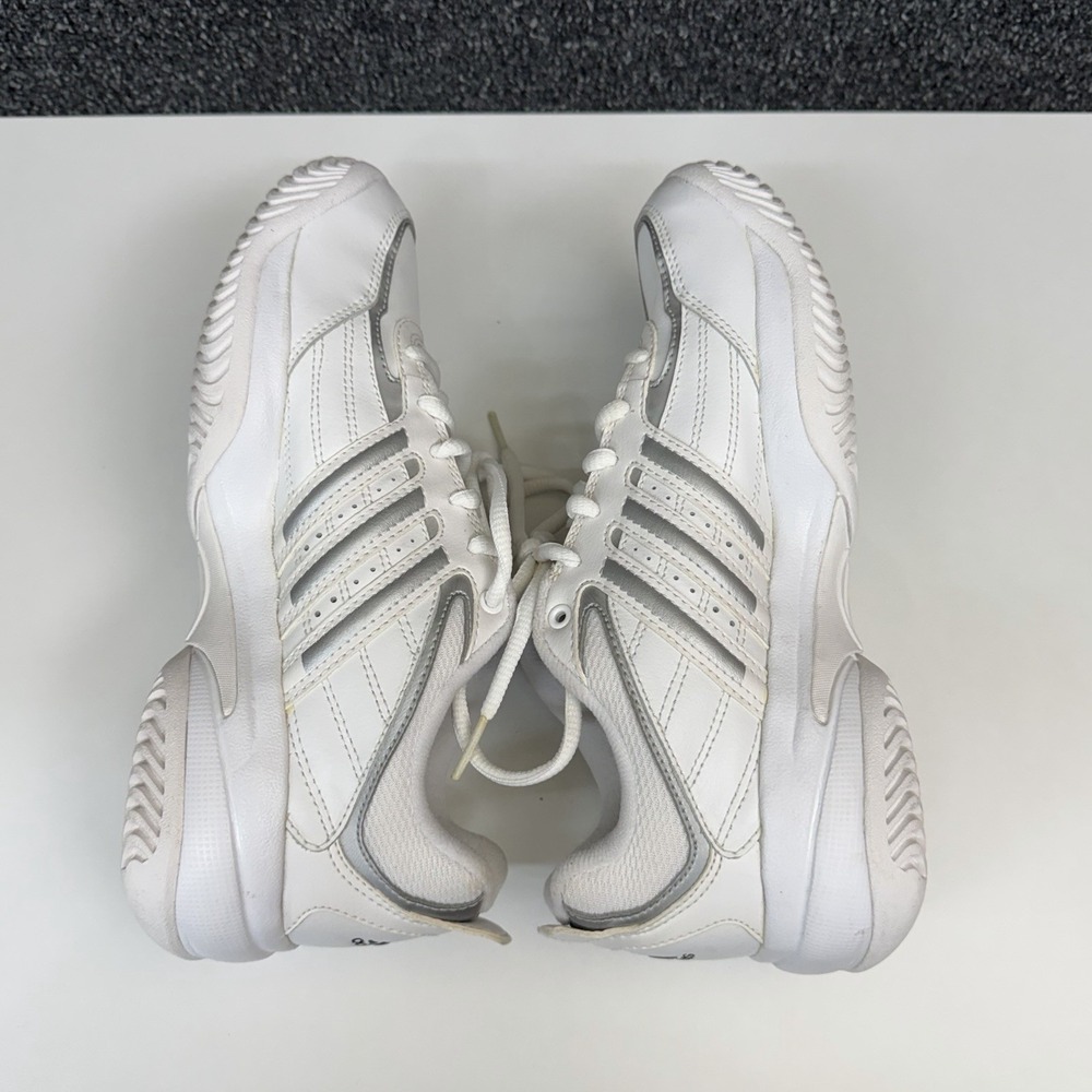 Adidas Women's Tennis Shoes G02370 White Silver Size 6 Adiprene Non-Marking - Picture 8 of 9